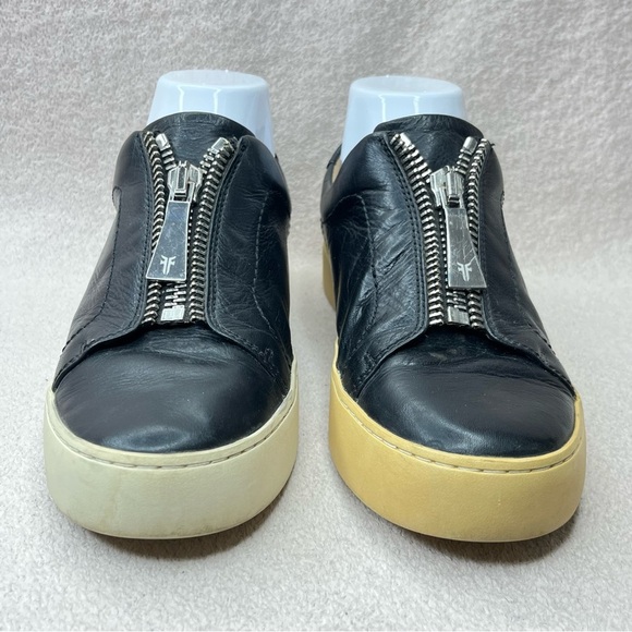 Frye Leather Zipper Lena Sneakers-Black-Women’s 7-Preppy-Casual-Classic-Designer - Picture 8 of 13
